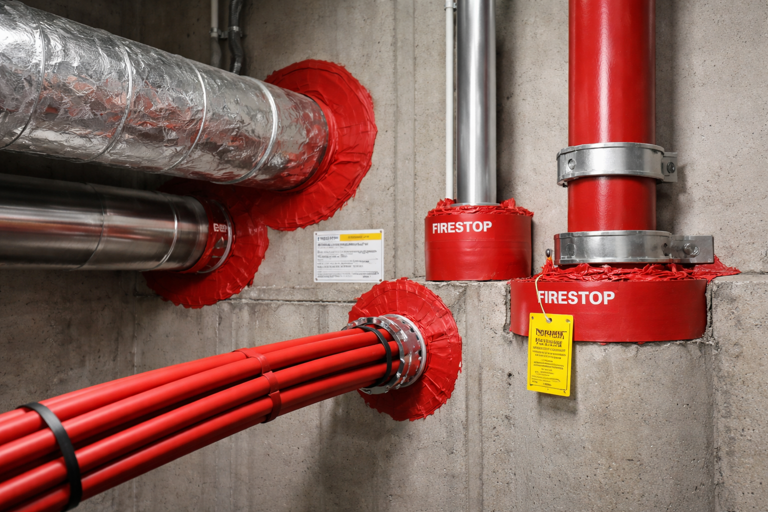 Passive fire protection and fire stopping works by Derby Ceilings Projects Limited
