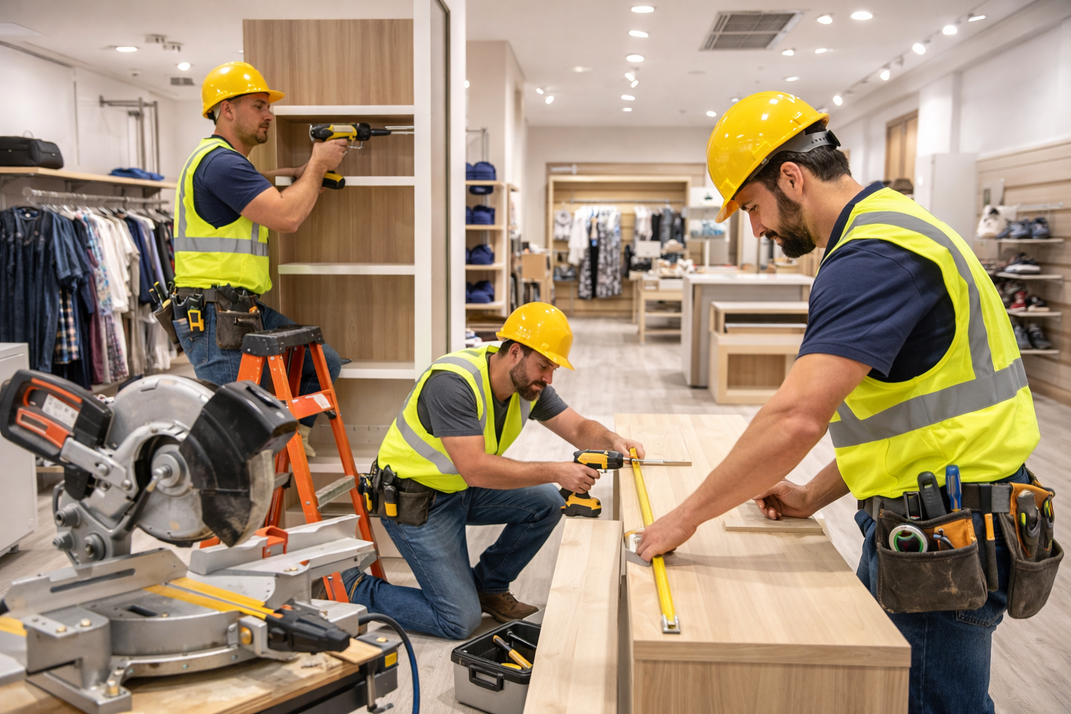 Commercial shopfitting installation by Derby Ceilings Projects Limited
