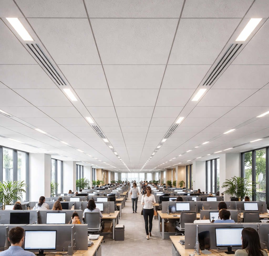 Commercial suspended ceiling installation by Derby Ceilings Projects Limited
